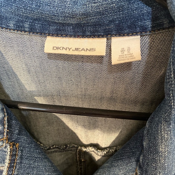 DKNY Denim Blazer Front Pockets, Brass Buttons - Picture 3 of 6